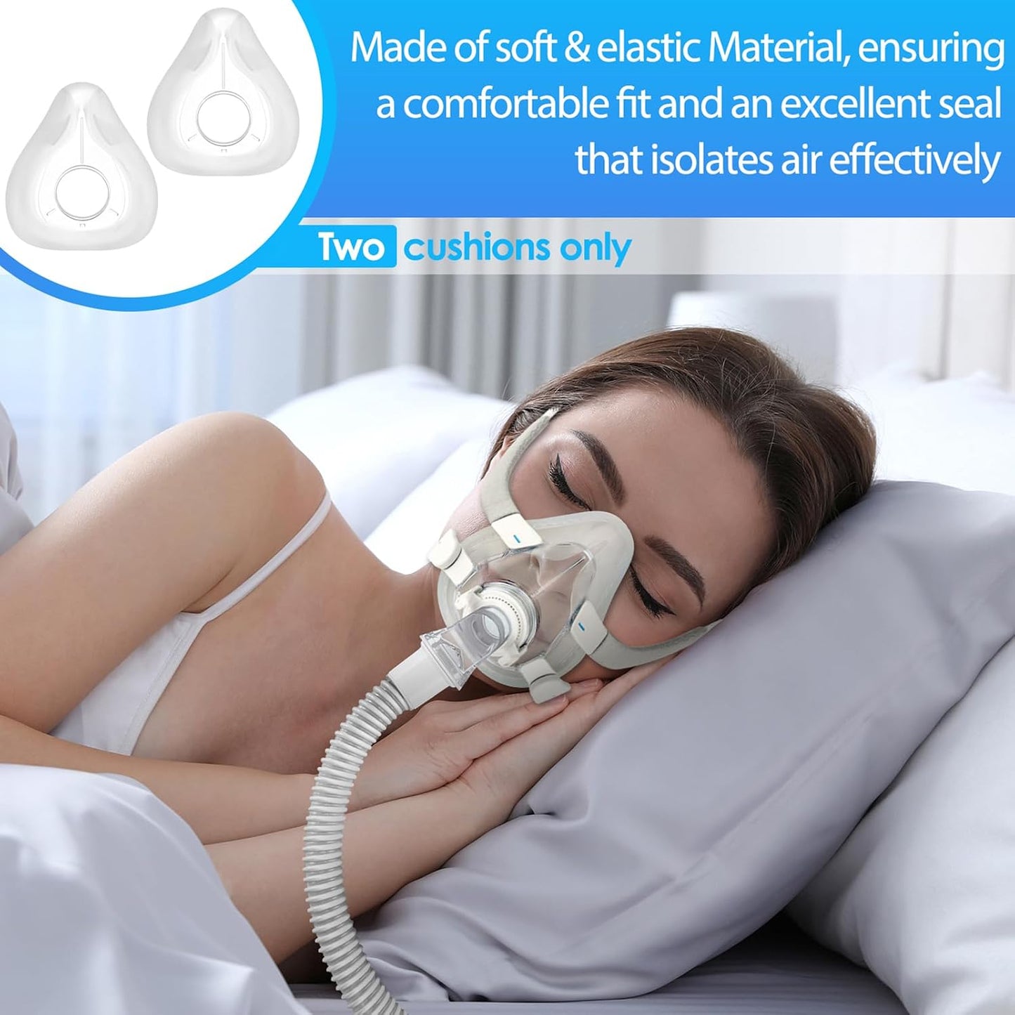 2 Packs Replacement Cushions for AirFit F20 Masks (M) - Optimal Comfort, Reliable Seal, Soft and Durable, Compatible with Original F20 Frame, Medium
