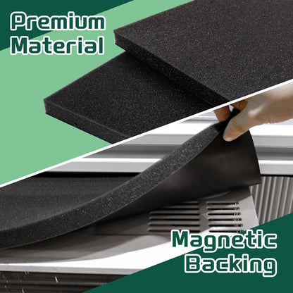 Window Air Conditioner Drip Cushion, Removable AC Rain Cover with Magnetic Pad for Window AC Units,Stops Cushion Moving Stops Dropping Noise Foam Cushion (Black)