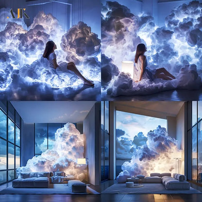 ajk 6m 3d big cloud light kit music sync warm white - Temu